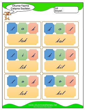 k sesi Hece Kartları